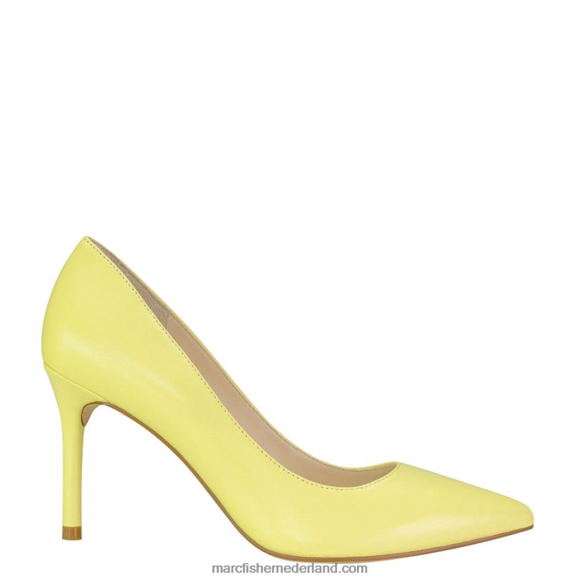 vrouwen Marc Fisher salley puntige neus pomp geel leer 2T068T664