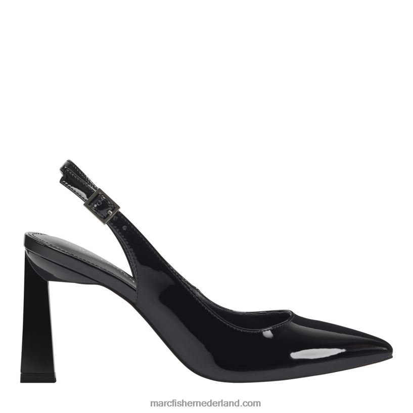 vrouwen Marc Fisher sannek slingback pomp zwart patent 2T068T604