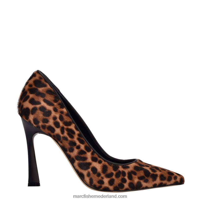 vrouwen Marc Fisher sassie pumps met hak bruin/luipaardprint kalfshaar 2T068T681