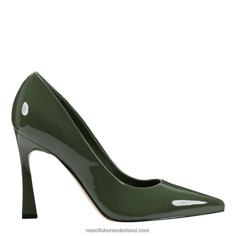 vrouwen Marc Fisher sassie pumps met hak olijf lakleer 2T068T689