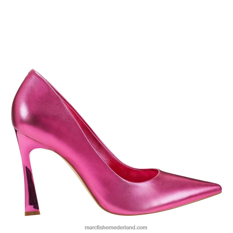 vrouwen Marc Fisher sassie pumps met hak roze metallic leer 2T068T676