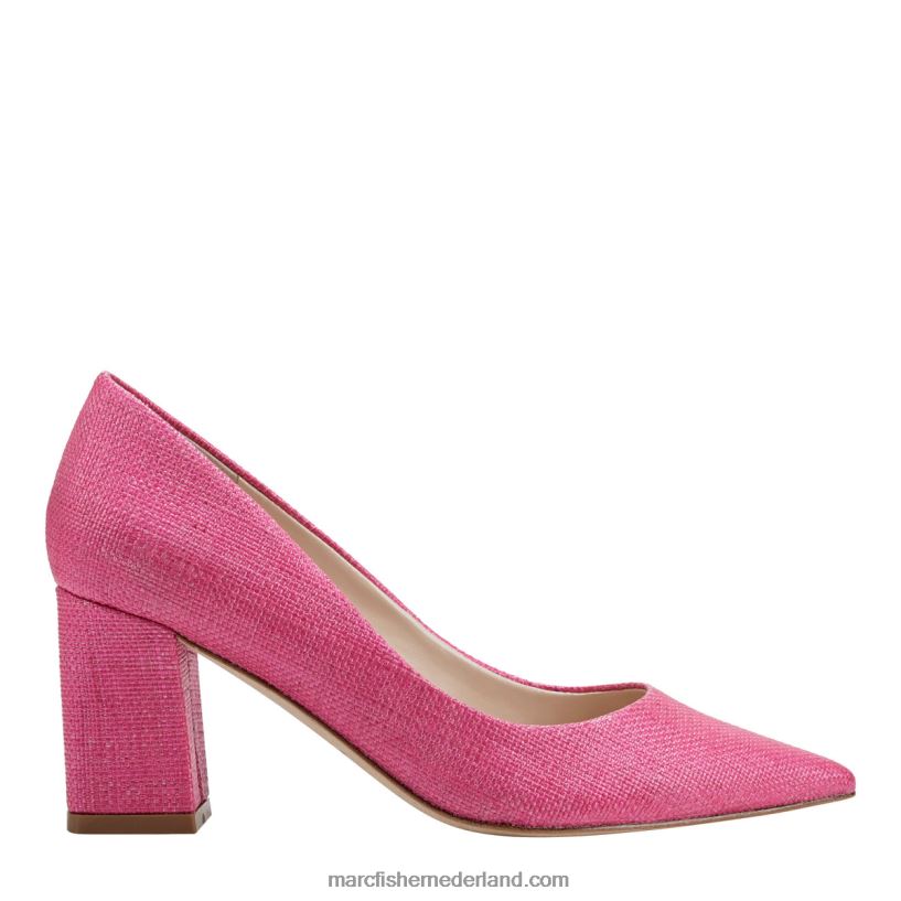 vrouwen Marc Fisher zala pumps met puntige neus en blokhak roze raffia 2T068T656