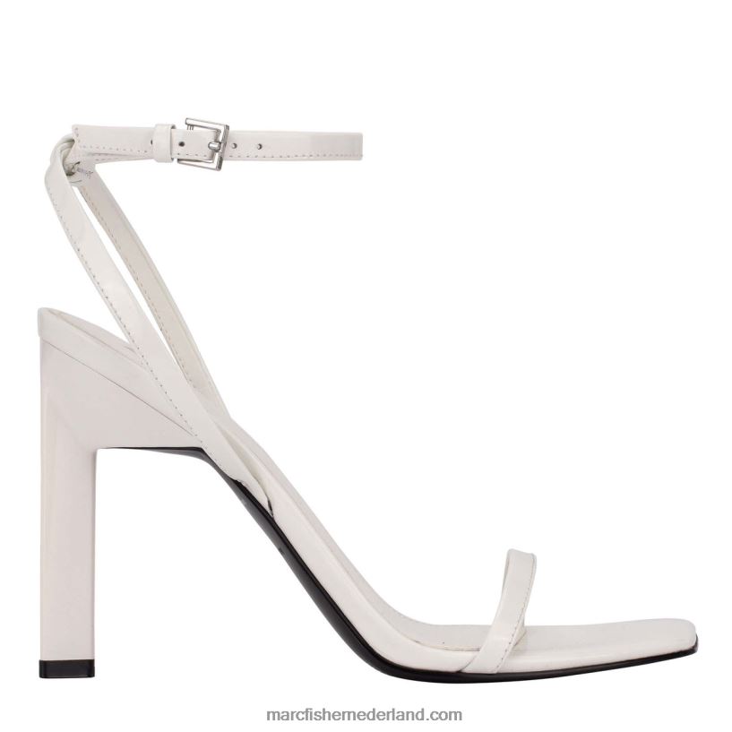 vrouwen Marc Fisher Arthur sandaal met bandjes en hakken wit leer 2T068T419