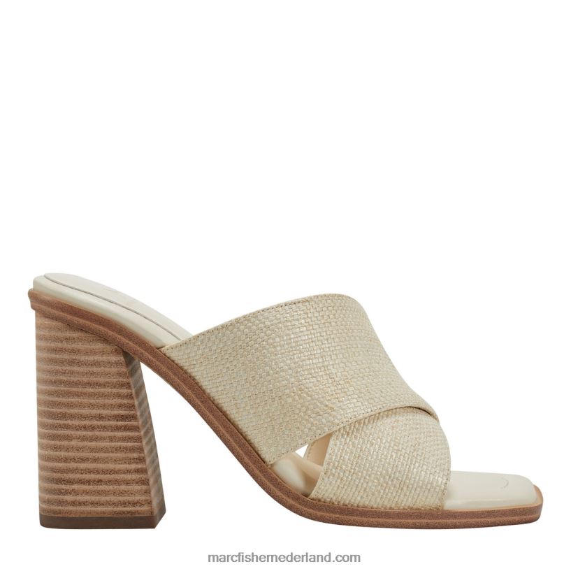 vrouwen Marc Fisher Barli sandaal met hak lichte natuurlijke raffia 2T068T460