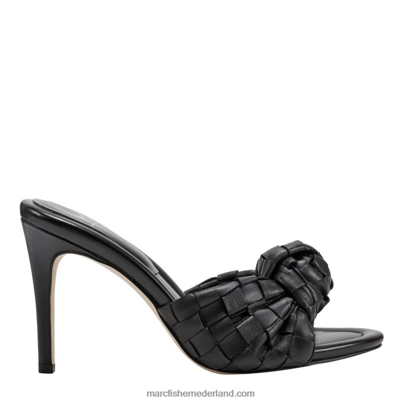 vrouwen Marc Fisher Janna sandaal met hak zwart leer 2T068T465