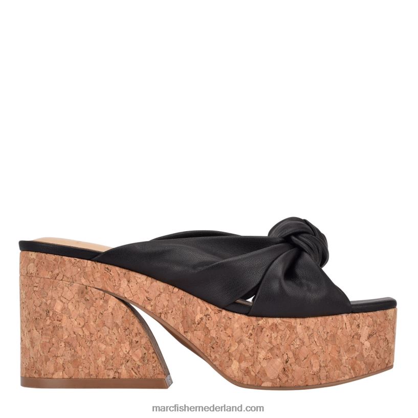 vrouwen Marc Fisher arlee slip op sandaal met blokhak zwart 2T068T519