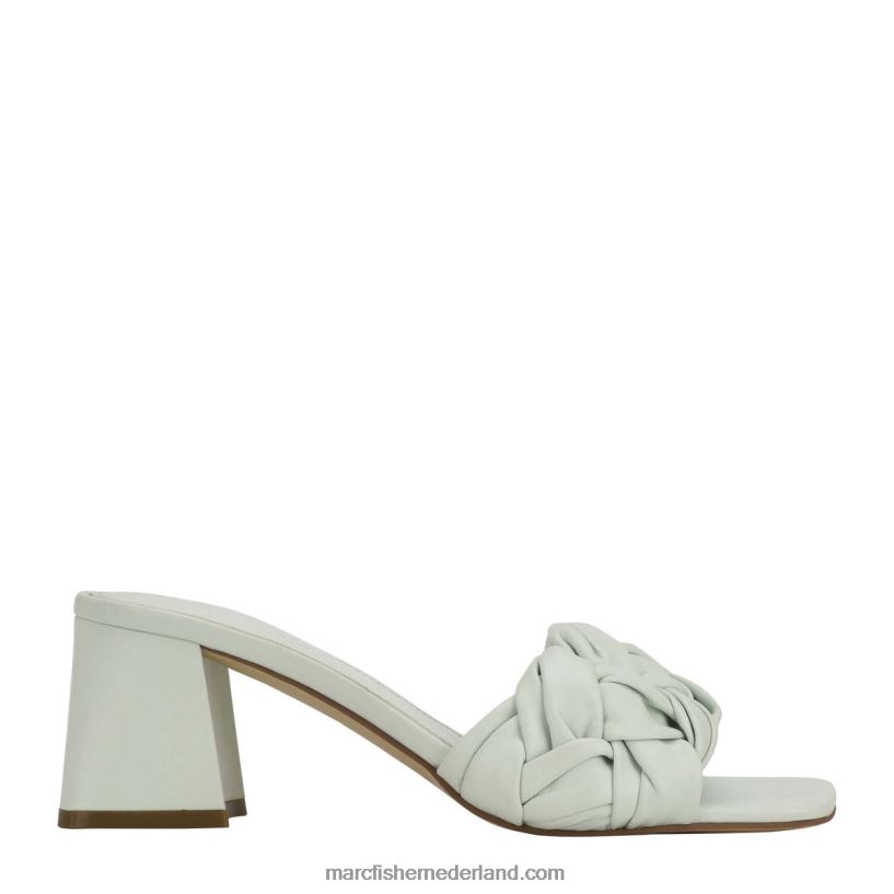 vrouwen Marc Fisher cerita slip-on sandaal met blokhak licht mint leer 2T068T526