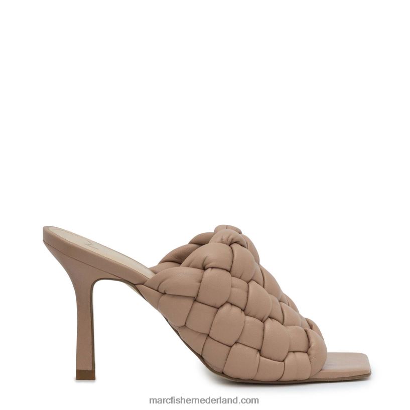 vrouwen Marc Fisher dakina glijbaan met vierkante neus bruin leer 2T068T542