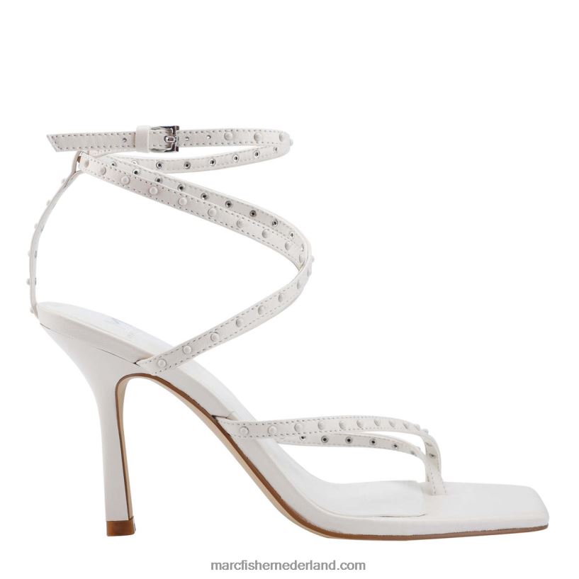 vrouwen Marc Fisher dallin sandaal met bandjes en hakken ivoor leer 2T068T417