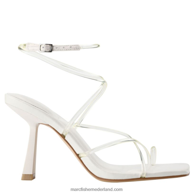vrouwen Marc Fisher dariana enkel wrap sandaal met hak wit leer 2T068T400