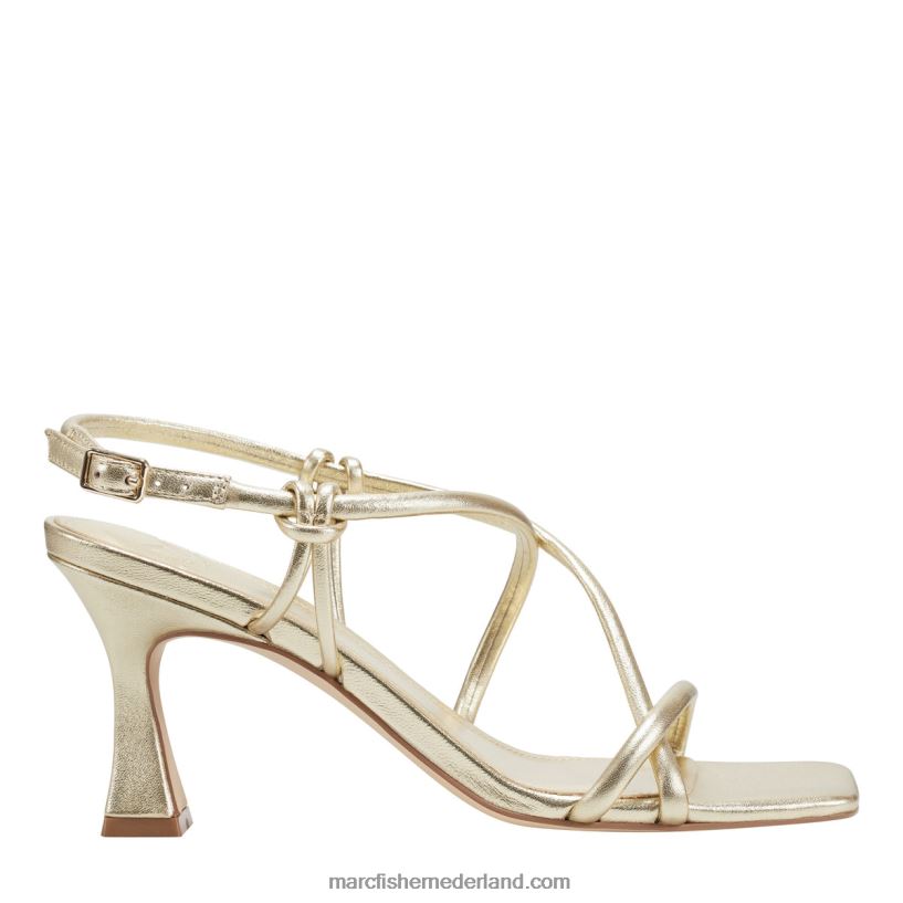 vrouwen Marc Fisher dayne sandaal met slingback hak goud leer 2T068T379