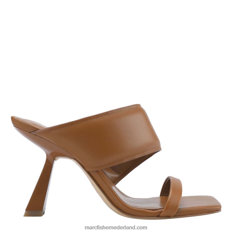 vrouwen Marc Fisher deann glijbaan met vierkante neus bruin leer 2T068T538