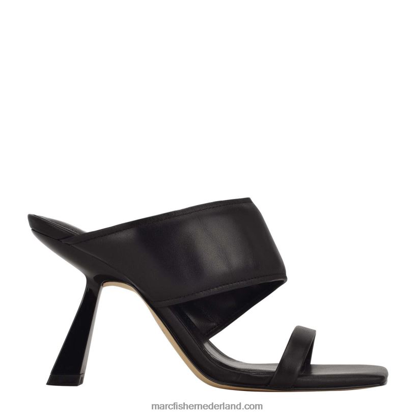 vrouwen Marc Fisher deann glijbaan met vierkante neus zwart leer 2T068T539