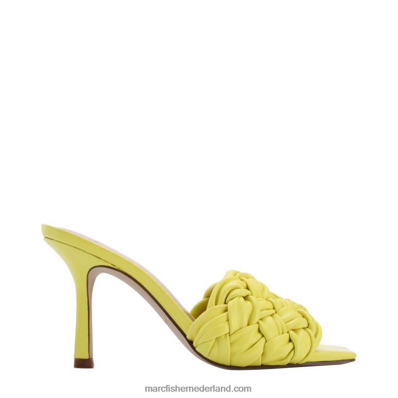 vrouwen Marc Fisher draya glijbaan met vierkante neus geel leer 2T068T518