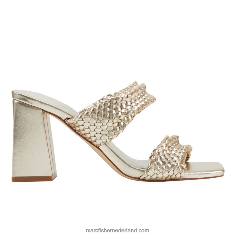 vrouwen Marc Fisher eloria getailleerde geklede sandalen goud iriserend 2T068T366