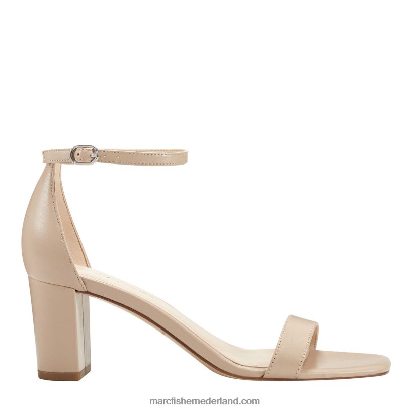 vrouwen Marc Fisher jaron sandaal met enkelbandje en hak ivoor leer 2T068T375