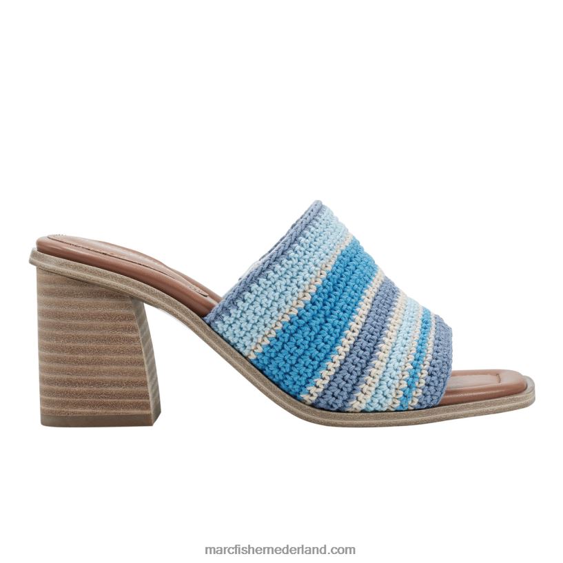 vrouwen Marc Fisher marnett sandaal met blokhak middelblauw 2T068T490